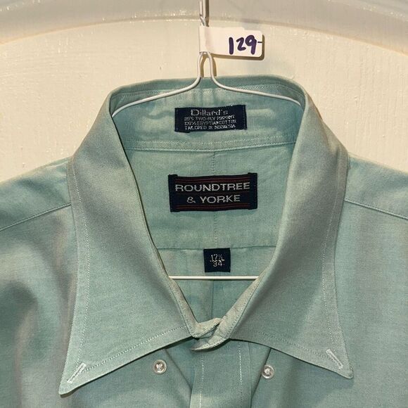 Dress Shirt Pinpoint Cotton Roundtree & York. 17 1/2 - 34 - Picture 1 of 6